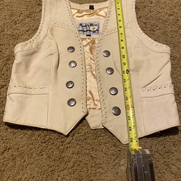 EUC Pioneer Wear Leather Vest Light Tan (Cream) Size Small - Picture 3 of 7